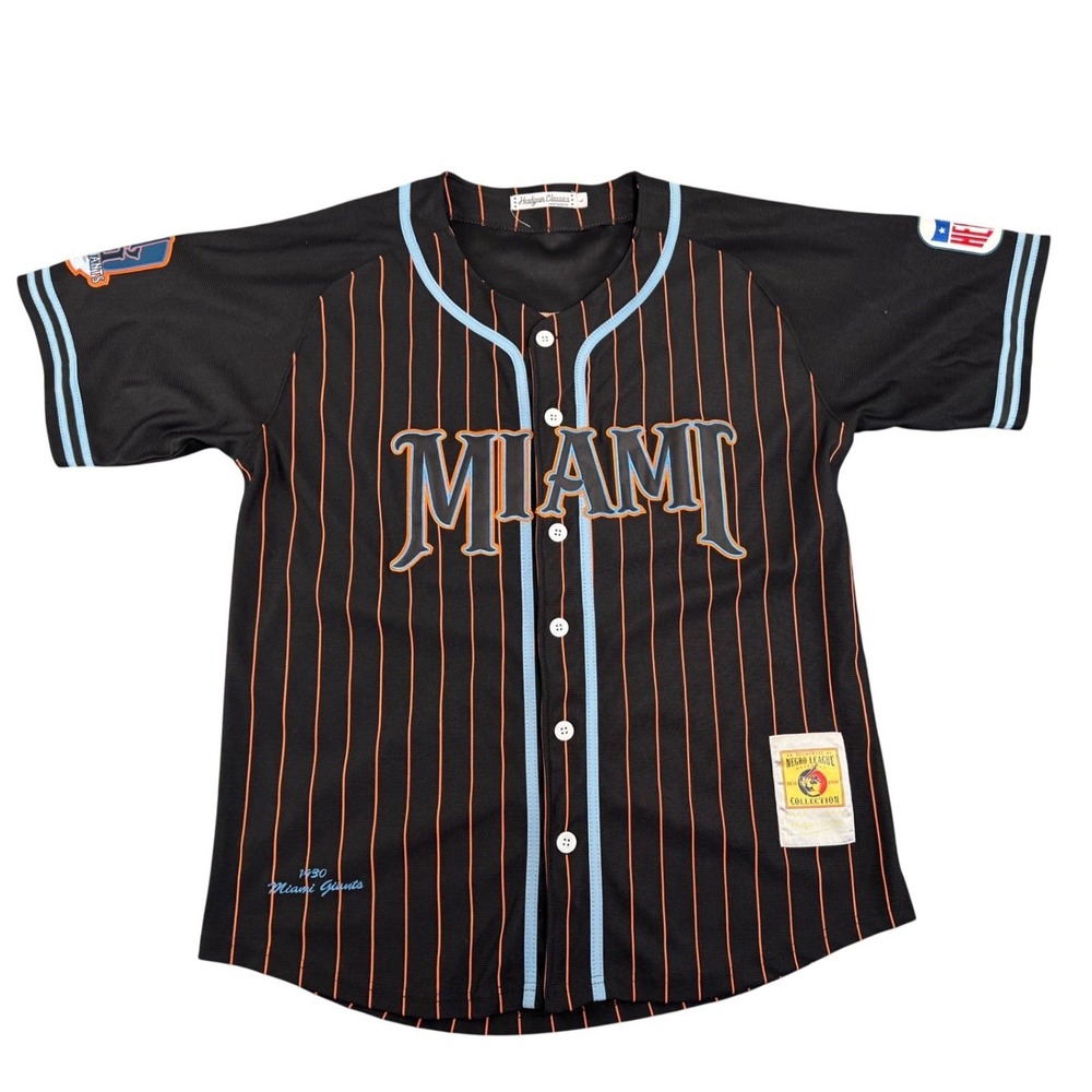 Headgear Classics Miami Giants 1930 Baseball Jersey Black Orange Blue Size L